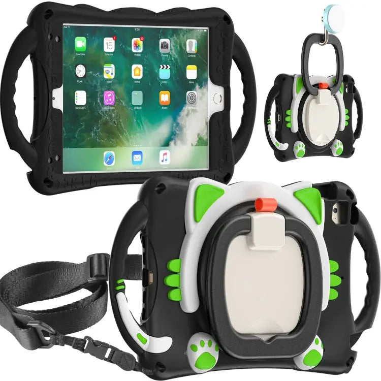 Cute Cat King Kids Shockproof EVA Protective Case with Holder & Shoulder Strap & Handle For iPad mini 2019 / 4 / 3 / 2