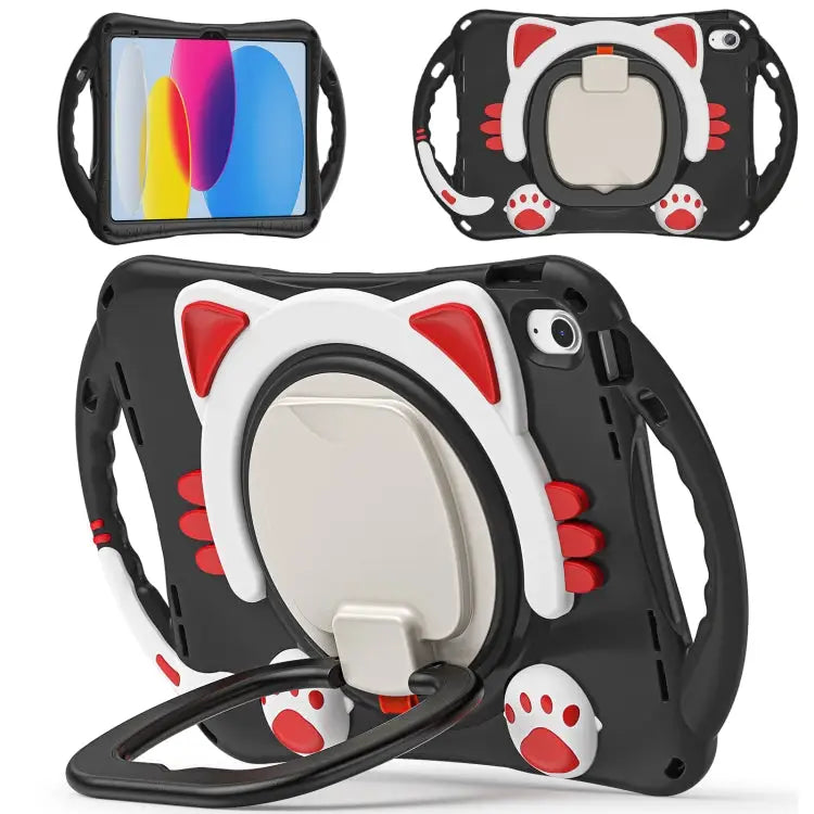 Cute Cat King Kids Shockproof EVA Tablet Case For iPad 10th Gen 10.9 2022 - For iPad 10th Gen 10.9 2022 / Black Red