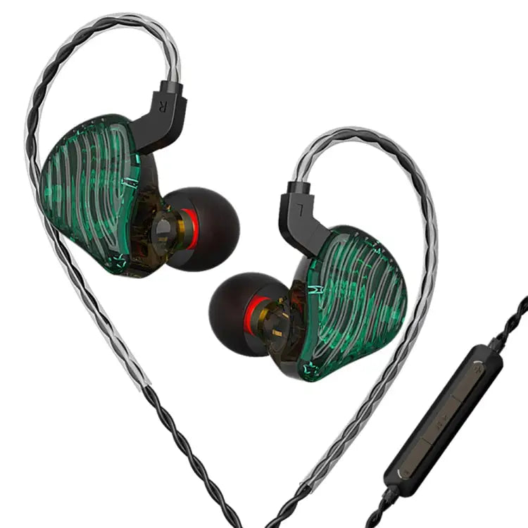 CVJ-CSE Ring Iron Hybrid Music Running Sports In-Ear Wired Headphone With Mic Without Mic - With Mic / Green - Apple