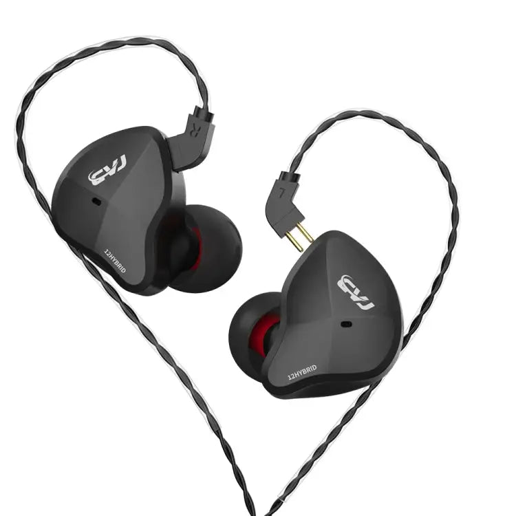 CVJ-CSN In-Ear Dual Magnetic Circuit Dynamic HIFI Wired Earphone With Mic Without Mic - Without Mic / Black - Apple