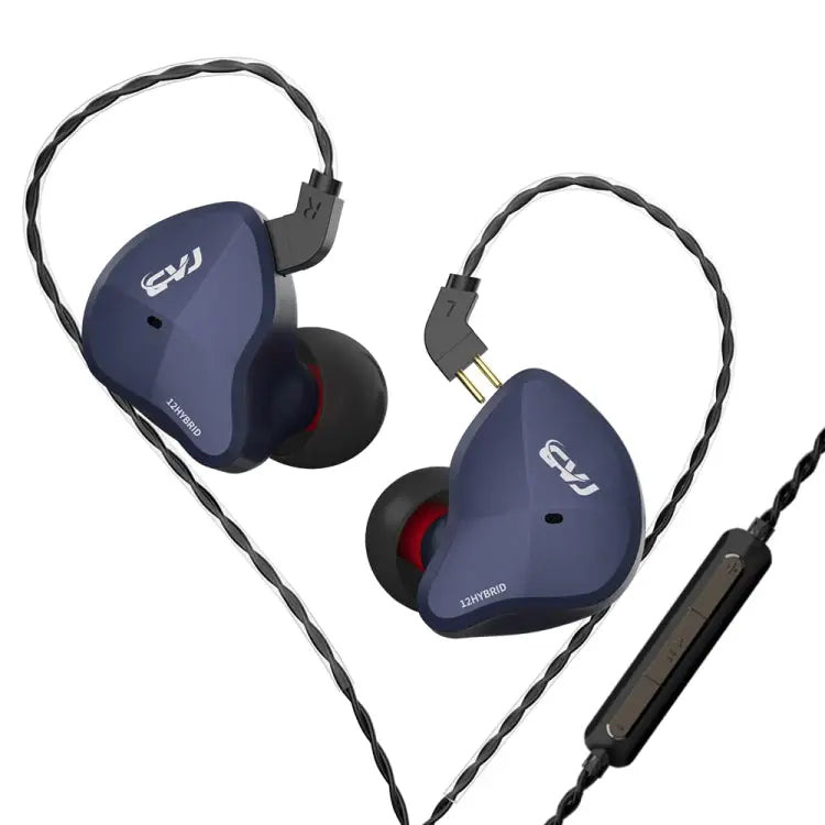 CVJ-CSN In-Ear Dual Magnetic Circuit Dynamic HIFI Wired Earphone With Mic Without Mic - With Mic / Blue - Apple