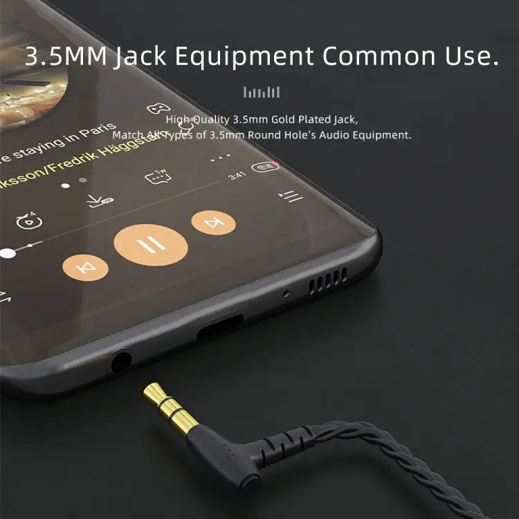 CVJ V2 1.25m Oxygen-free Copper Original 3.5mm Elbow Earphone Cable 0.75mm No Mic 0.78mm No Mic MMCX No Mic 0.75mm