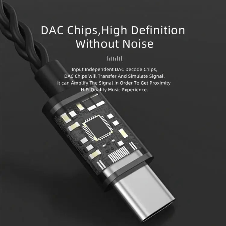 CVJ V6.TC 1.25m Type-C Digital Decoding Oxygen-free Copper Earphone Cable 0.75mm 0.78mm MMCX - Apple Accessories