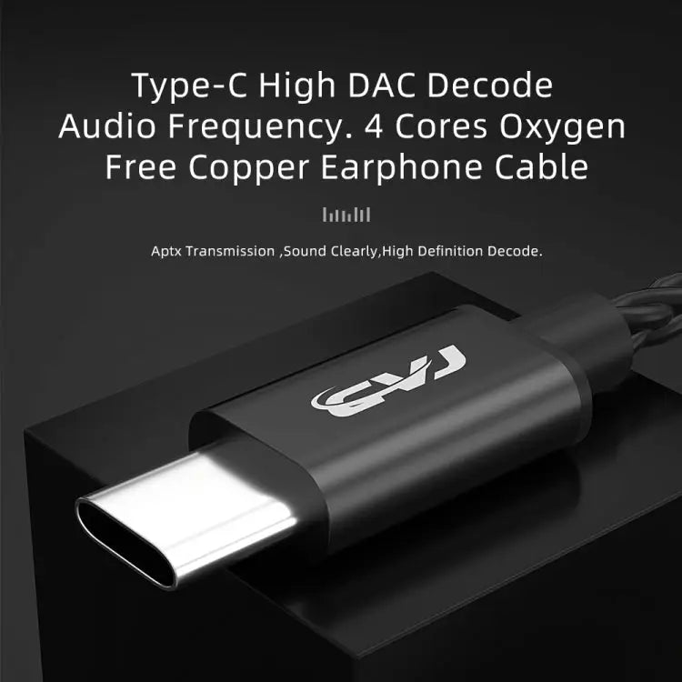 CVJ V6.TC 1.25m Type-C Digital Decoding Oxygen-free Copper Earphone Cable 0.75mm 0.78mm MMCX - Apple Accessories