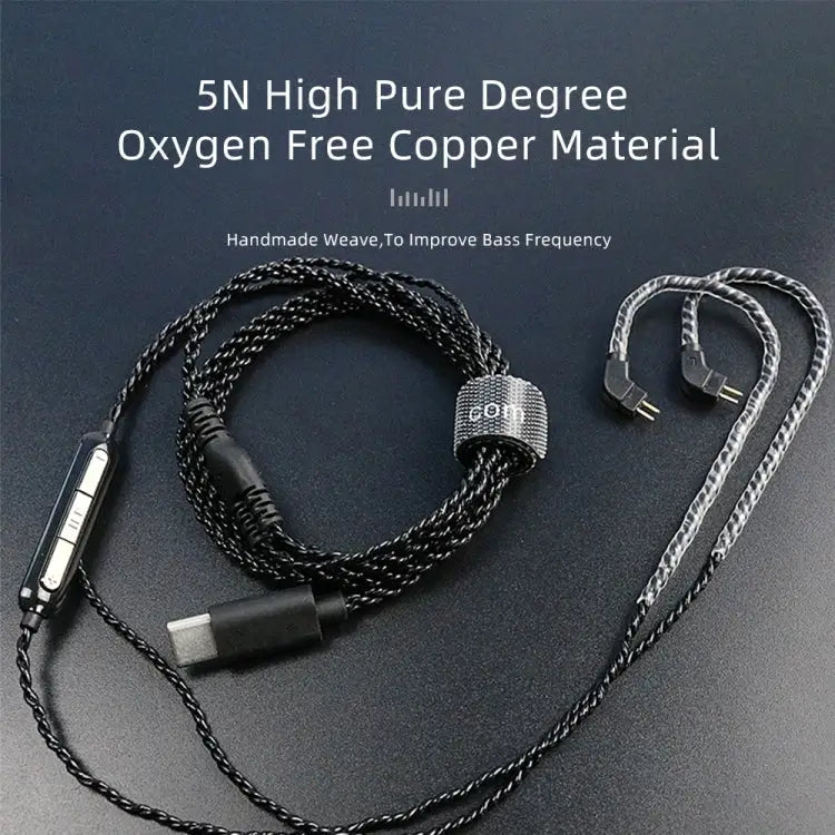 CVJ V6.TC 1.25m Type-C Digital Decoding Oxygen-free Copper Earphone Cable 0.75mm 0.78mm MMCX - Apple Accessories