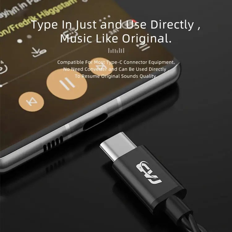 CVJ V6.TC 1.25m Type-C Digital Decoding Oxygen-free Copper Earphone Cable 0.75mm 0.78mm MMCX - Apple Accessories