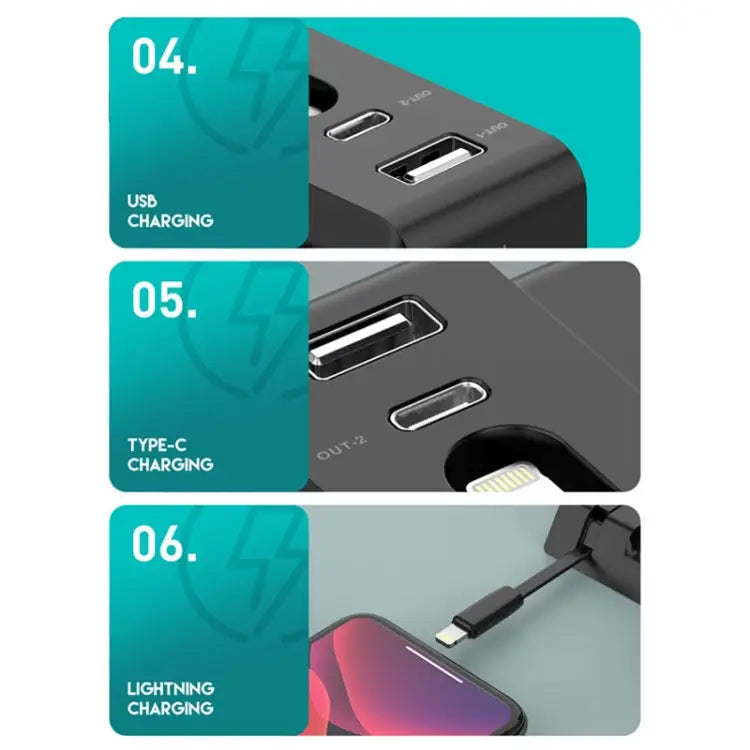 D2 15W Max 6 in 1 Multifunction Fast Wireless Charger Holder - Apple Accessories