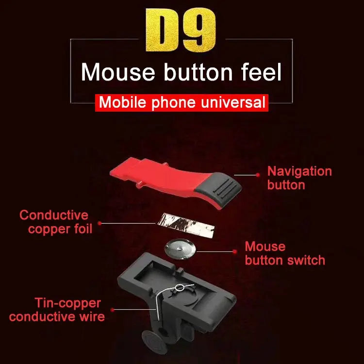 D9 1 Pair Mobile Phone Gaming Handle L / R Shooter PUBG Game Controller D9 - D9