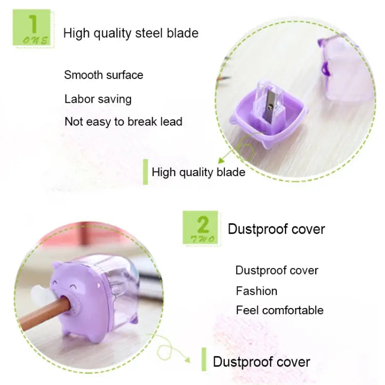 Deli Mini Pig Manual Pencil Sharpeners Kids Friendly at Home Office School Random Color Delivery - 0557