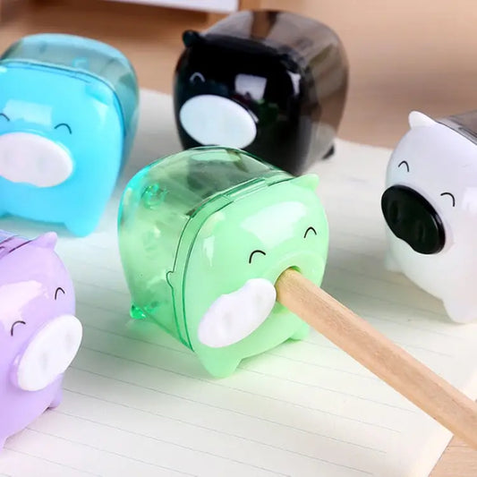 Deli Mini Pig Manual Pencil Sharpeners Kids Friendly at Home Office School Random Color Delivery - 0557