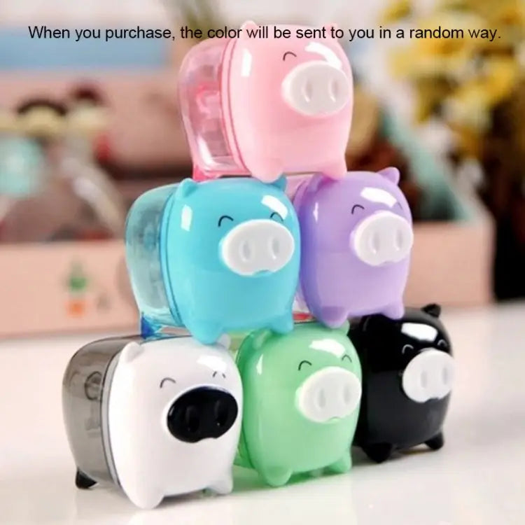 Deli Mini Pig Manual Pencil Sharpeners Kids Friendly at Home Office School Random Color Delivery - 0557