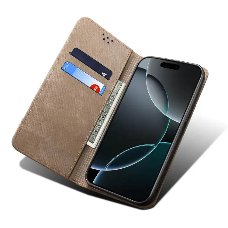 Denim Texture Casual Style Horizontal Flip Leather Case For iPhone 16e For iPhone 16 Pro Max For iPhone 16 Pro