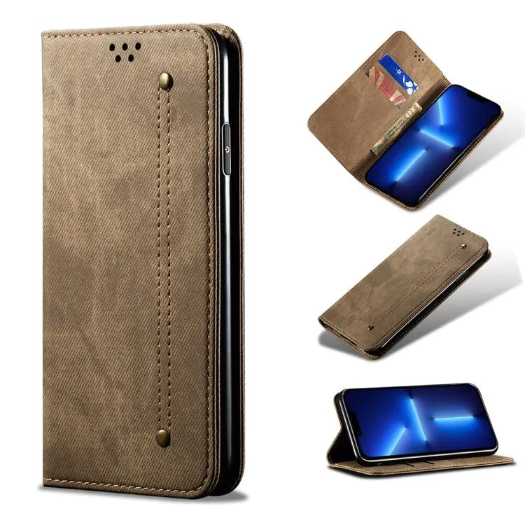 Denim Texture Casual Style Horizontal Flip Leather Case with Holder & Card Slots & Wallet For iPhone 13 For iPhone 13