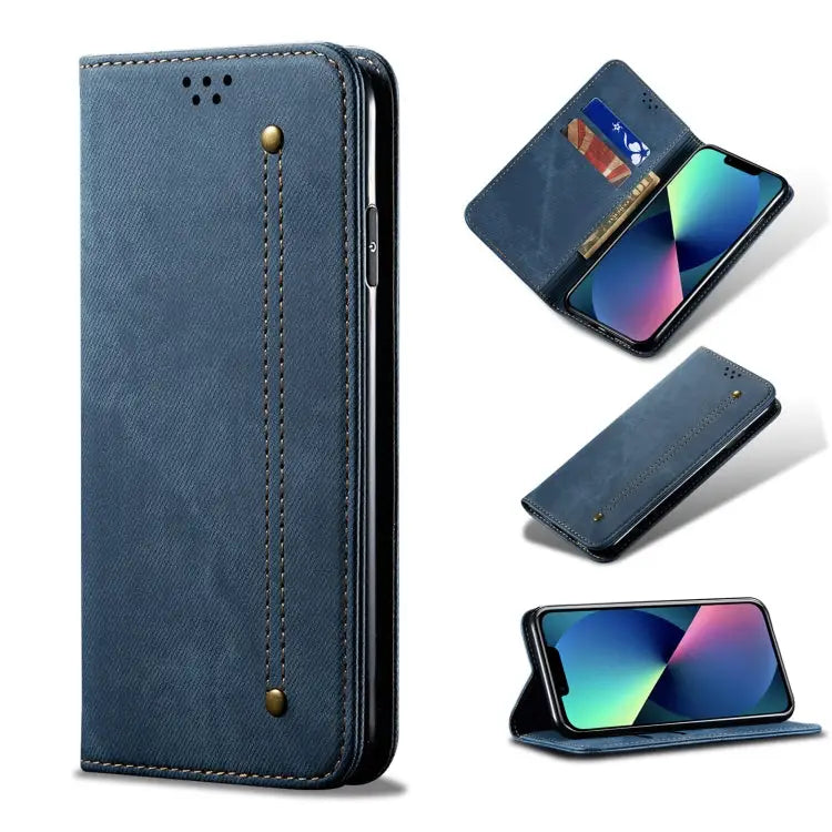 Denim Texture Casual Style Horizontal Flip Leather Case with Holder & Card Slots & Wallet For iPhone 13 For iPhone 13
