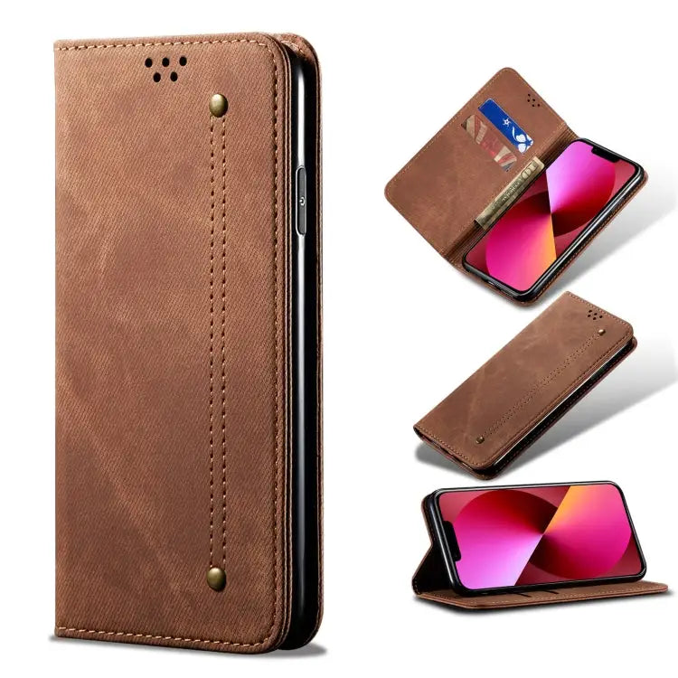 Denim Texture Casual Style Horizontal Flip Leather Case with Holder & Card Slots & Wallet For iPhone 13 For iPhone 13