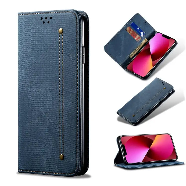 Denim Texture Casual Style Horizontal Flip Leather Case with Holder & Card Slots & Wallet For iPhone 13 For iPhone 13