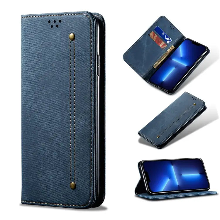 Denim Texture Casual Style Horizontal Flip Leather Case with Holder & Card Slots & Wallet For iPhone 13 For iPhone 13