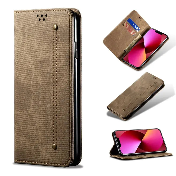 Denim Texture Casual Style Horizontal Flip Leather Case with Holder & Card Slots & Wallet For iPhone 13 For iPhone 13
