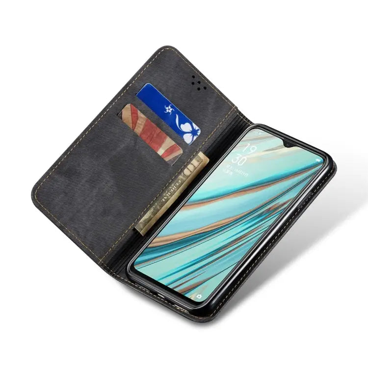 Denim Texture Casual Style Horizontal Flip Leather Case with Holder & Card Slots & Wallet For OPPO A9 / F11 For OPPO