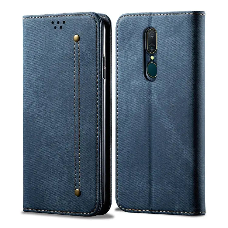 Denim Texture Casual Style Horizontal Flip Leather Case with Holder & Card Slots & Wallet For OPPO A9 / F11 For OPPO