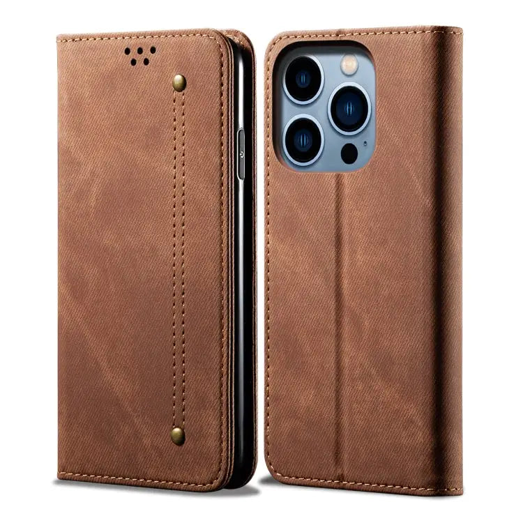 Denim Texture Casual Style Leather Phone Case For iPhone 14 For iPhone 14 Plus For iPhone 14 Pro For iPhone 14 Pro Max