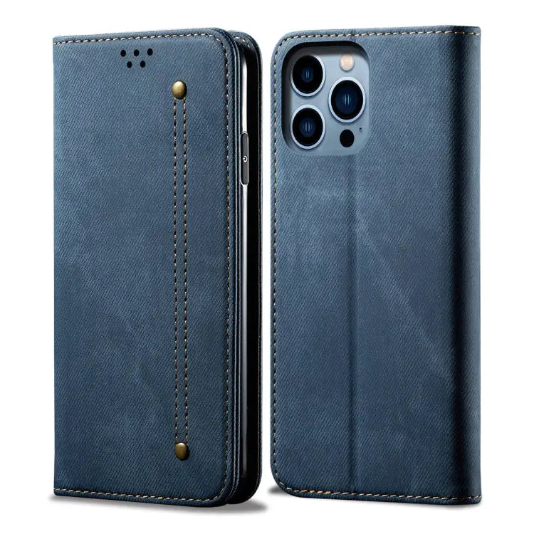 Denim Texture Casual Style Leather Phone Case For iPhone 14 For iPhone 14 Plus For iPhone 14 Pro For iPhone 14 Pro Max