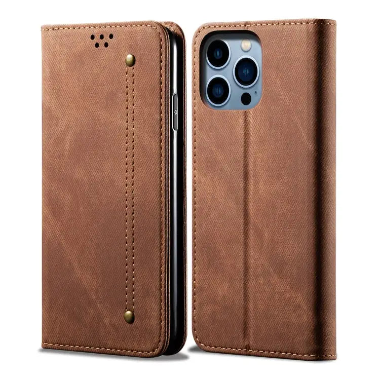 Denim Texture Casual Style Leather Phone Case For iPhone 14 For iPhone 14 Plus For iPhone 14 Pro For iPhone 14 Pro Max