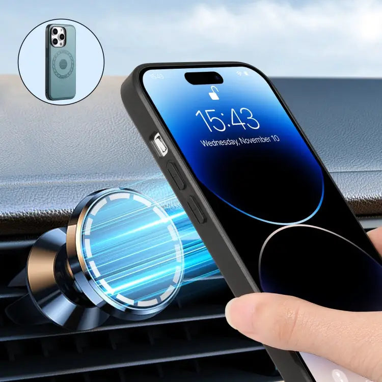Denior Cowhide Texture Leather MagSafe Phone Case For iPhone 15 Plus For iPhone 15 For iPhone 14 Plus For iPhone 14/13