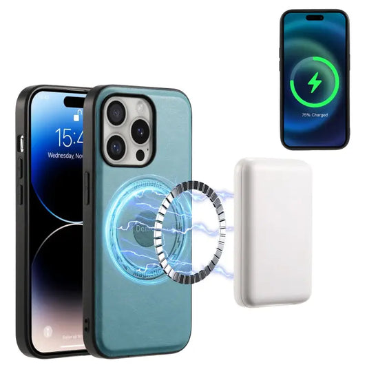 Denior Cowhide Texture Leather MagSafe Phone Case For iPhone 16 Pro Max For iPhone 16 Pro For iPhone 16 Plus For iPhone