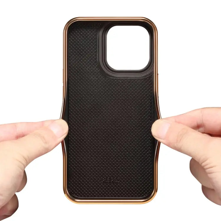 Denior Crocodile Texture Genuine Leather Electroplating Phone Case For iPhone 13 Pro Max For iPhone 13 Pro For iPhone