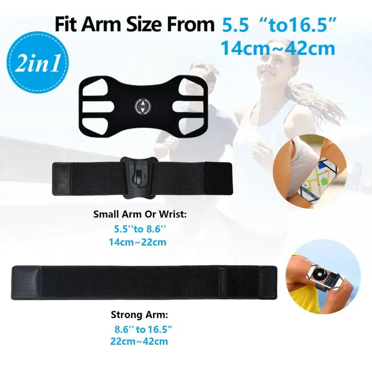 Detachable Rotating Arm Wristband Sports Mobile Phone Case Suitable For 4.5-7 Inch Mobile Phones 2 In 1 - 2 In 1