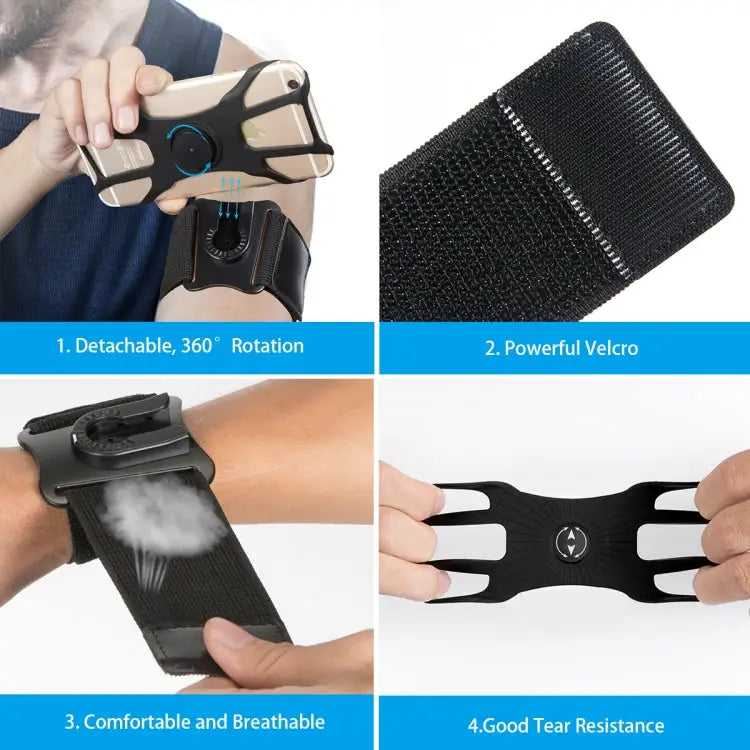 Detachable Rotating Arm Wristband Sports Mobile Phone Case Suitable For 4.5-7 Inch Mobile Phones 2 In 1 - 2 In 1
