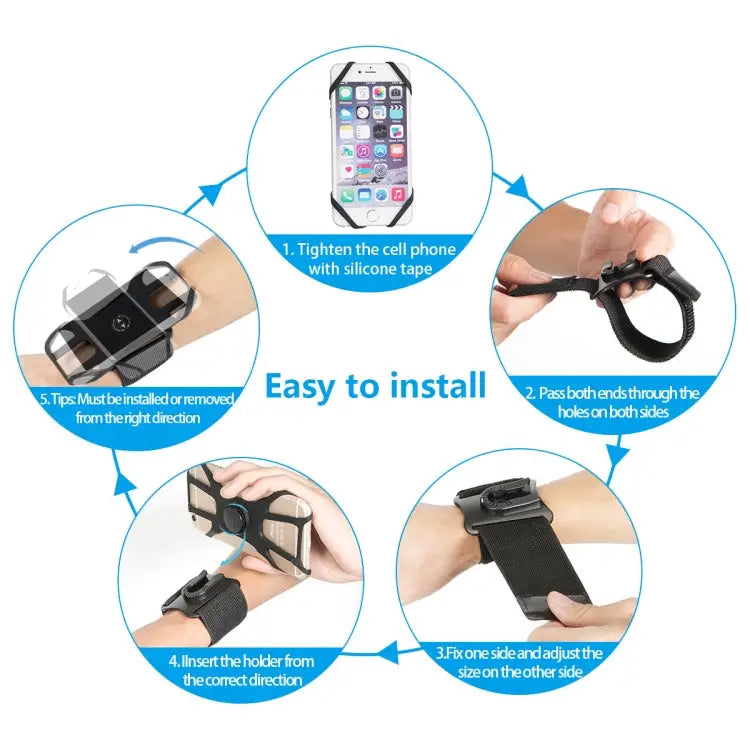 Detachable Rotating Arm Wristband Sports Mobile Phone Case Suitable For 4.5-7 Inch Mobile Phones 2 In 1 - 2 In 1