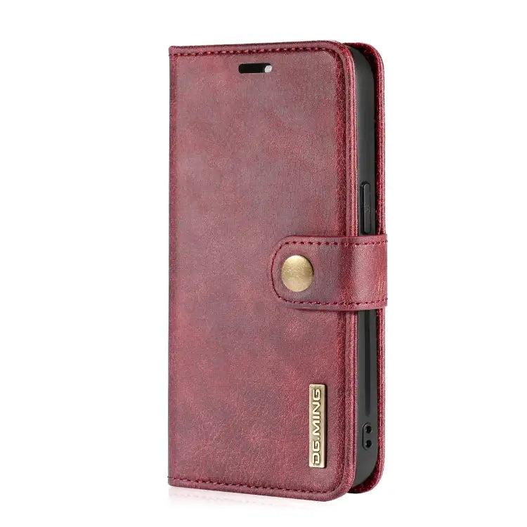DG.MING Crazy Horse Texture Flip Detachable Magnetic Leather Case with Holder & Card Slots & Wallet For iPhone 13 mini