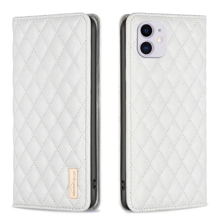 Diamond Lattice Magnetic Leather Flip Phone Case For iPhone 12 / 12 Pro For iPhone 11 Pro Max For iPhone 11 Pro