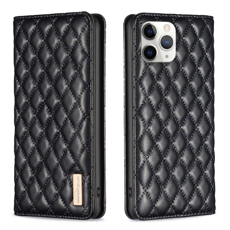 Diamond Lattice Magnetic Leather Flip Phone Case For iPhone 12 / 12 Pro For iPhone 11 Pro Max For iPhone 11 Pro