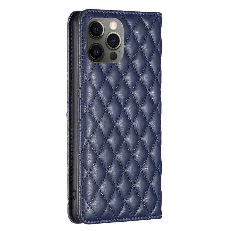 Diamond Lattice Magnetic Leather Flip Phone Case For iPhone 12 / 12 Pro For iPhone 11 Pro Max For iPhone 11 Pro