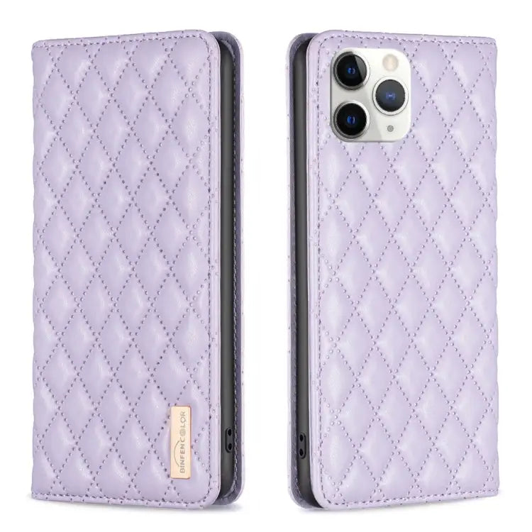 Diamond Lattice Magnetic Leather Flip Phone Case For iPhone 12 / 12 Pro For iPhone 11 Pro Max For iPhone 11 Pro