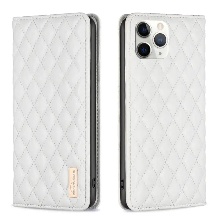 Diamond Lattice Magnetic Leather Flip Phone Case For iPhone 12 / 12 Pro For iPhone 11 Pro Max For iPhone 11 Pro
