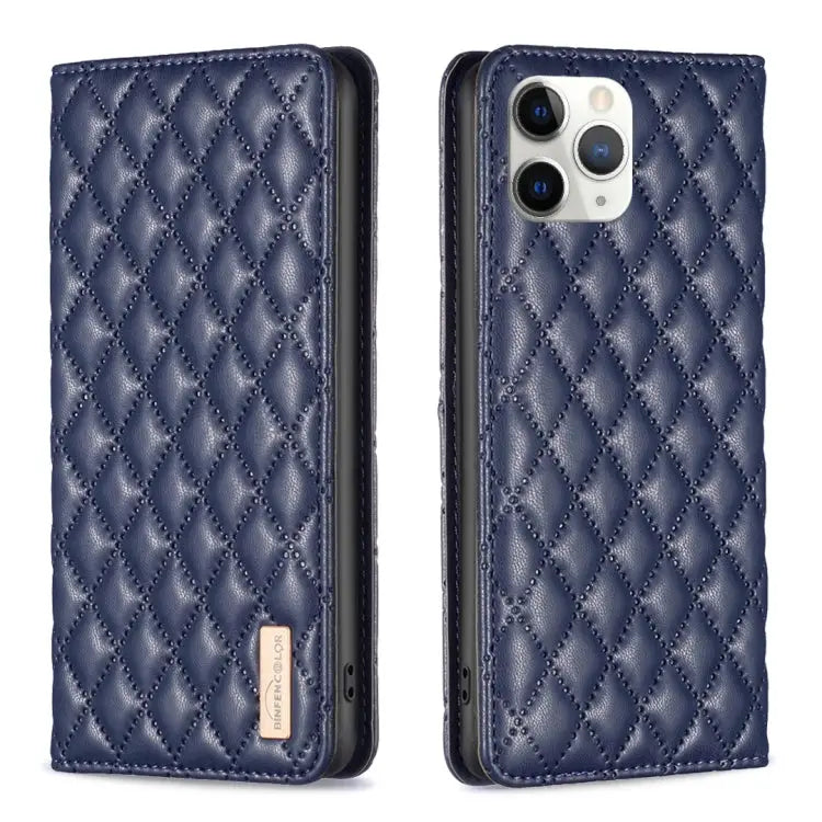 Diamond Lattice Magnetic Leather Flip Phone Case For iPhone 12 / 12 Pro For iPhone 11 Pro Max For iPhone 11 Pro