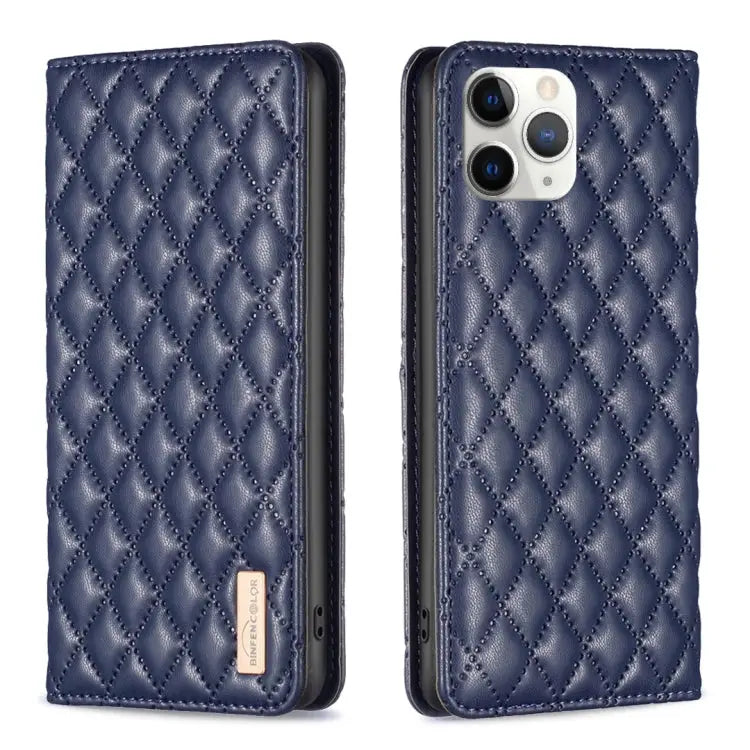 Diamond Lattice Magnetic Leather Flip Phone Case For iPhone 12 / 12 Pro For iPhone 11 Pro Max For iPhone 11 Pro