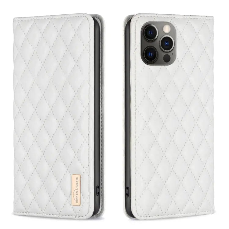 Diamond Lattice Magnetic Leather Flip Phone Case For iPhone 12 / 12 Pro For iPhone 11 Pro Max For iPhone 11 Pro