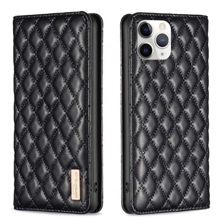 Diamond Lattice Magnetic Leather Flip Phone Case For iPhone 12 / 12 Pro For iPhone 11 Pro Max For iPhone 11 Pro