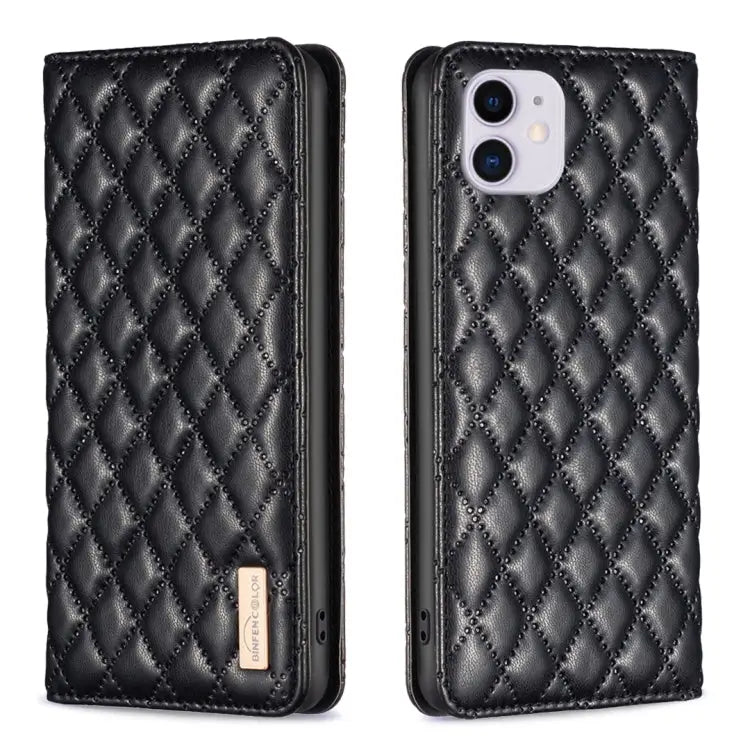 Diamond Lattice Magnetic Leather Flip Phone Case For iPhone 12 / 12 Pro For iPhone 11 Pro Max For iPhone 11 Pro