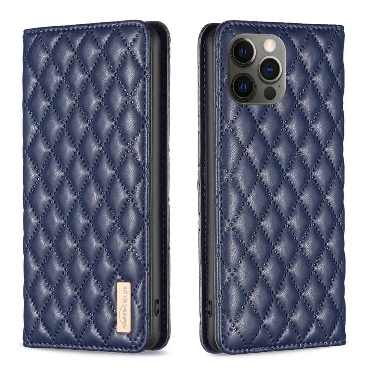Diamond Lattice Magnetic Leather Flip Phone Case For iPhone 12 / 12 Pro For iPhone 11 Pro Max For iPhone 11 Pro