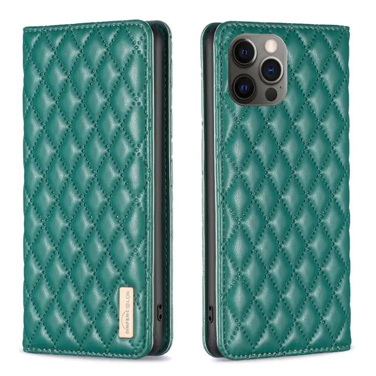 Diamond Lattice Magnetic Leather Flip Phone Case For iPhone 12 / 12 Pro For iPhone 11 Pro Max For iPhone 11 Pro