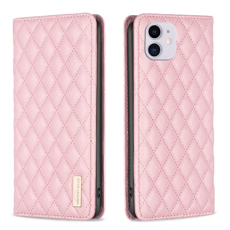 Diamond Lattice Magnetic Leather Flip Phone Case For iPhone 12 / 12 Pro For iPhone 11 Pro Max For iPhone 11 Pro