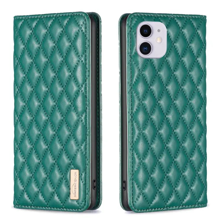 Diamond Lattice Magnetic Leather Flip Phone Case For iPhone 12 / 12 Pro For iPhone 11 Pro Max For iPhone 11 Pro