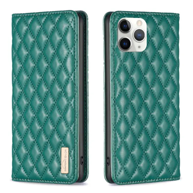 Diamond Lattice Magnetic Leather Flip Phone Case For iPhone 12 / 12 Pro For iPhone 11 Pro Max For iPhone 11 Pro