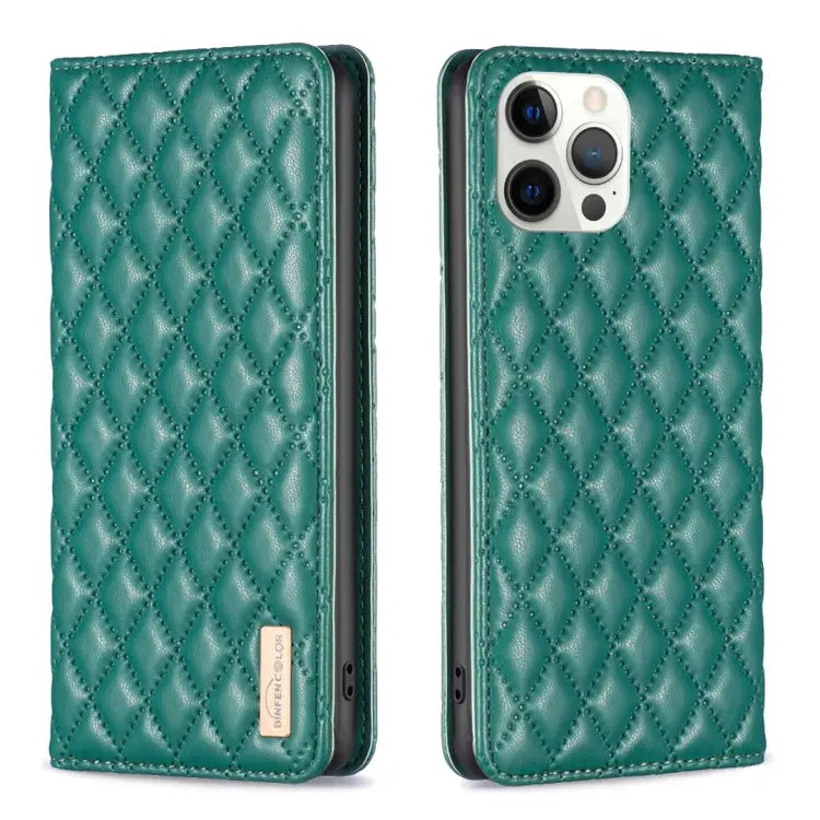 Diamond Lattice Magnetic Leather Flip Phone Case For iPhone 13 Pro Max For iPhone 13 Pro For iPhone 13 For iPhone 12